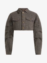 Manière De Voir Catherine Cropped Boucle Denim Jacket | Brown | FARFETCH at Farfetch
